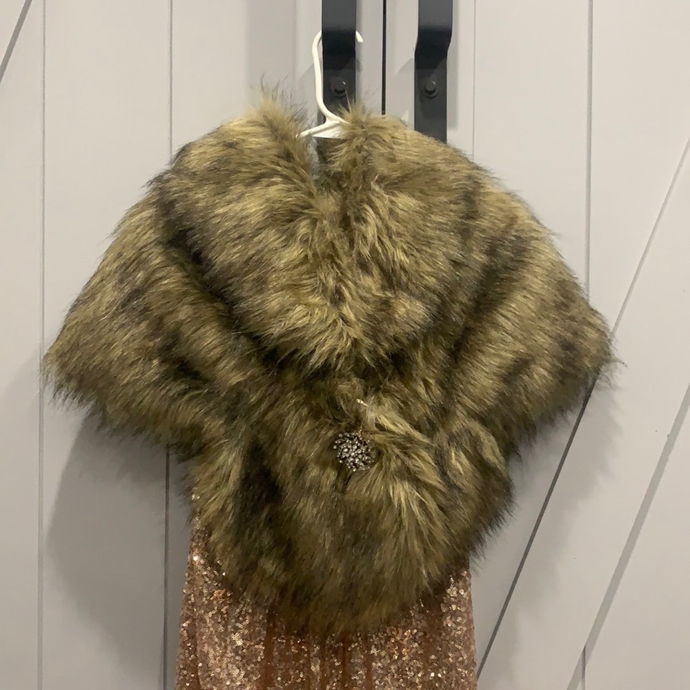 Shawls and Wraps Wedding Faux Fox Fur Bridal